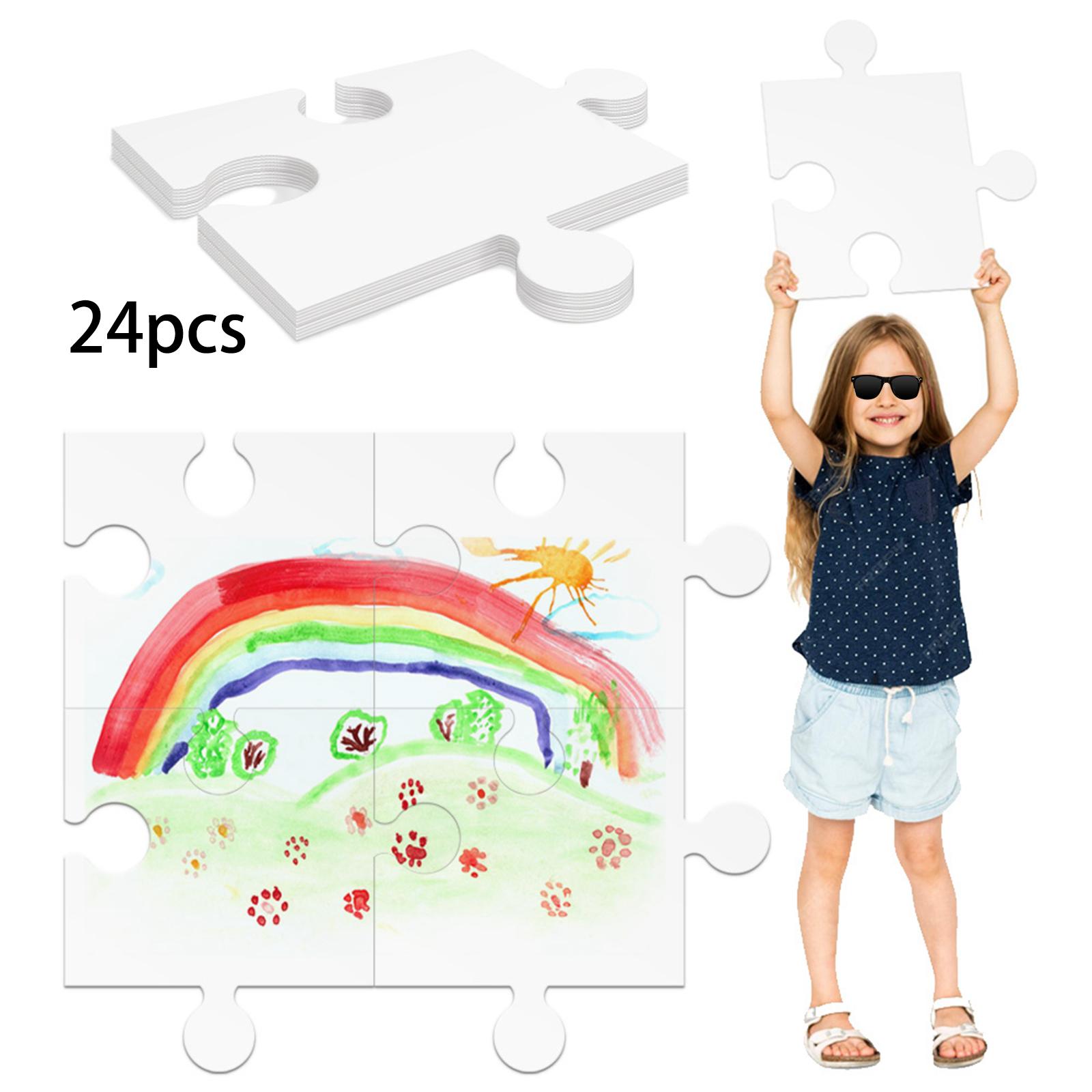 Puzzle Blank White - 24 pièces de puzzles vierges en