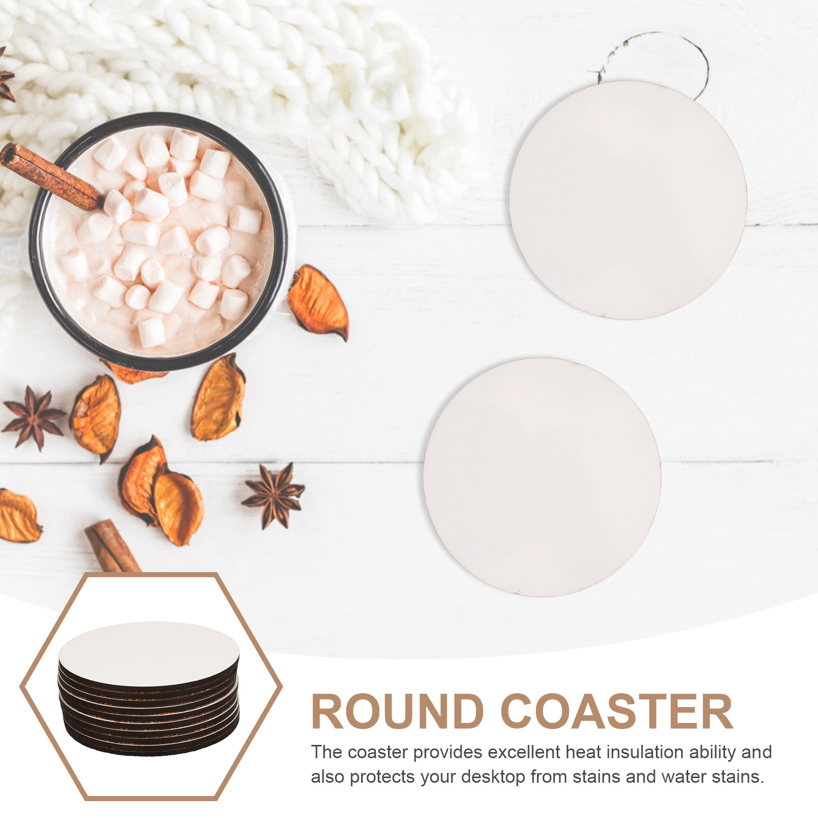 10 pièces de sous-verres en bo - Coaster Sublimation Blank avis et prix